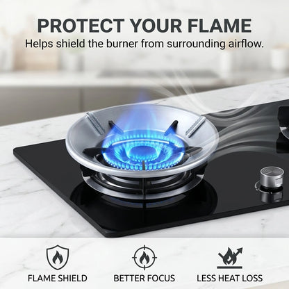 Smart Gas Saver Burner Ring - LPG Flame Shield & Heat Saver (Pack Of 2)