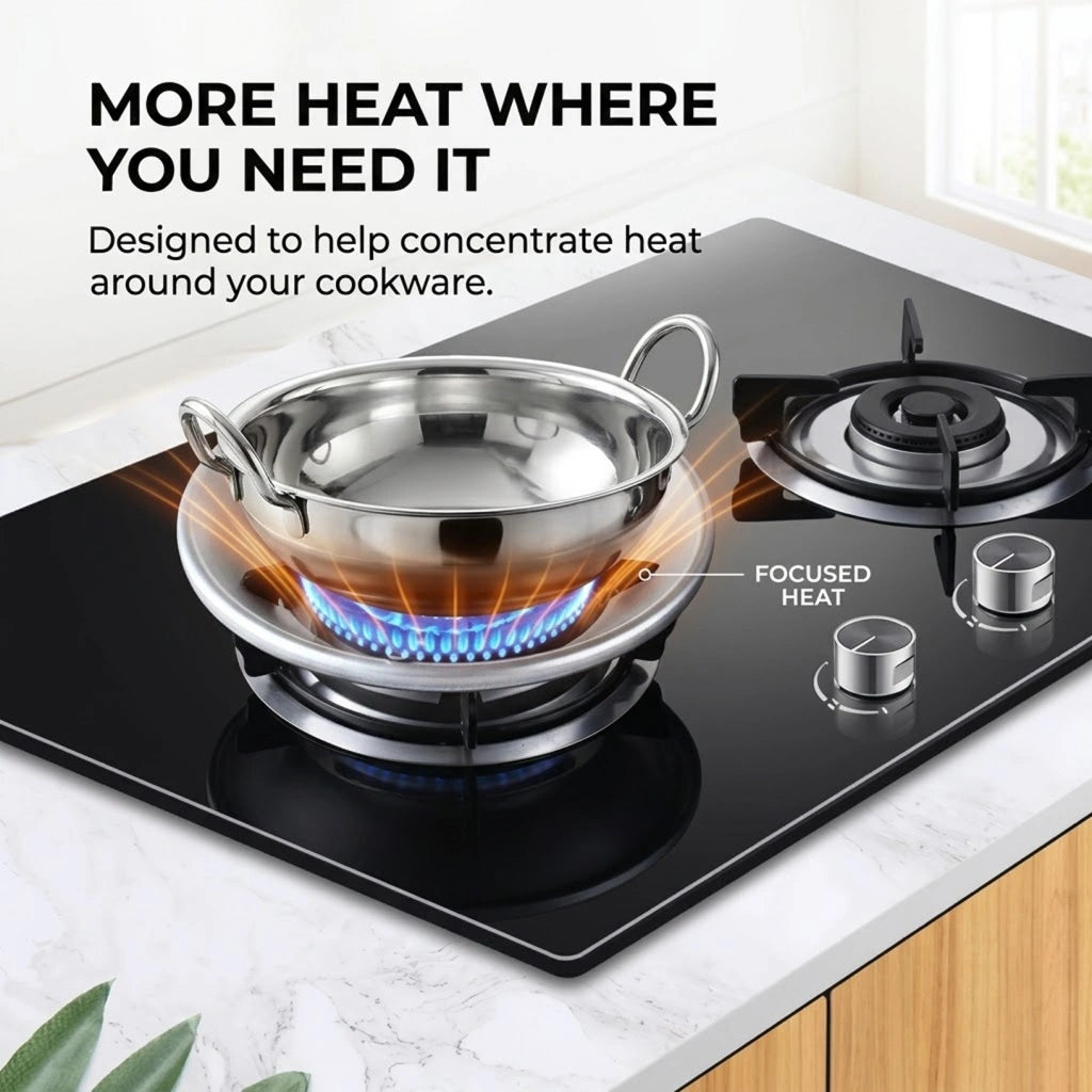 Smart Gas Saver Burner Ring - LPG Flame Shield & Heat Saver (Pack Of 2)