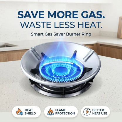 Smart Gas Saver Burner Ring - LPG Flame Shield & Heat Saver (Pack Of 2)